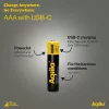 AQIILA AAA Pilas NiMH recargables con USB-C, 1,2 V, 600 mAh, pack de 4 AQ60AAA374C4