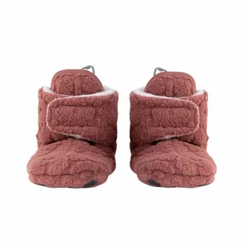 Lodger Slipper Folklore Fleece Zapatillas para bebé de forro polar, 12-18 meses, Rosewood