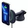 iOttie Velox cargador inalámbrico magnético soporte para salpicadero y parabrisas - 7,5W carga rápida Qi, compatible con MagSafe, Negro