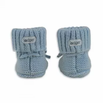 Lodger Slipper zapatos de bebé de lana merino, Blue Fogg, 6-12 meses