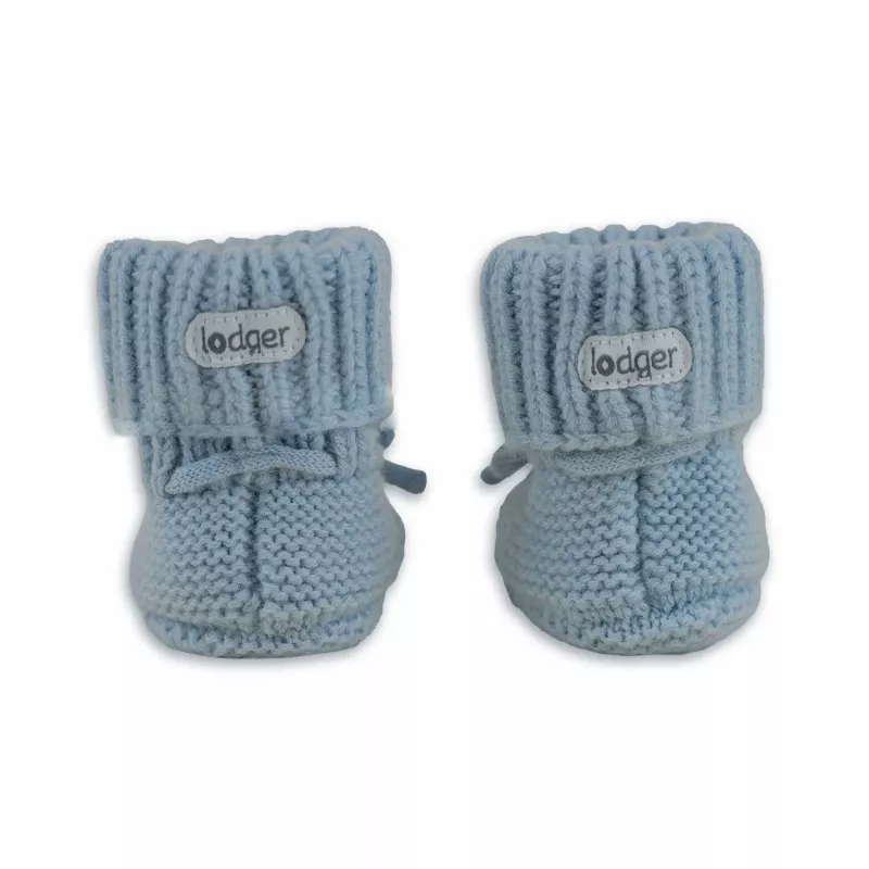 Lodger Slipper zapatos de bebé de lana merino, Blue Fogg, 6-12 meses