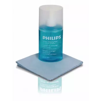 PHILIPS SVC1116B/10 set de limpieza de pantallas para LED, LCD, plasma, OLED, smartphones, tablets, portátiles, TVs - 200 ml gel en spray + paño de microfibra