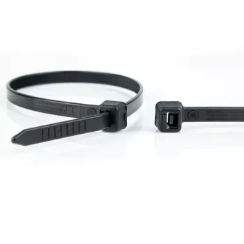 WKK 120196071 bridas 300 mm x 4,8 mm negras termoestabilizadas estabilizadas UV resistentes a aceites y disolventes