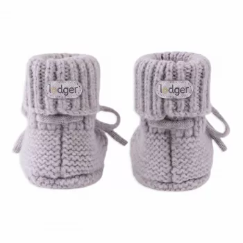 Lodger Zapatillas Slipper Merino Wool para bebé, Stone, 0-6 meses