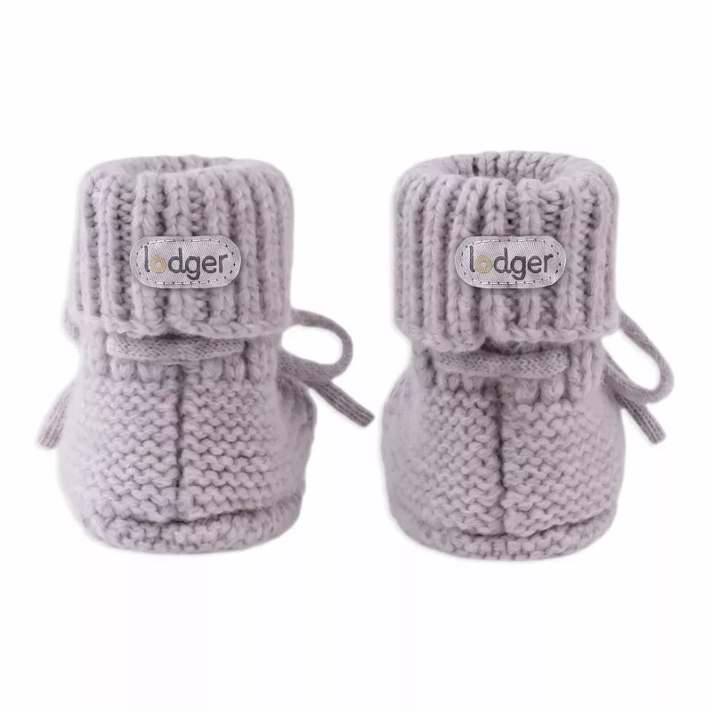 Lodger Zapatillas Slipper Merino Wool para bebé, Stone, 0-6 meses