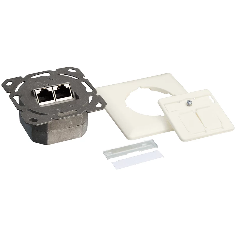 DSIT DC-Wall-In-STP6-I Toma doble RJ45 empotrable Cat. 6 apantallada, marfil
