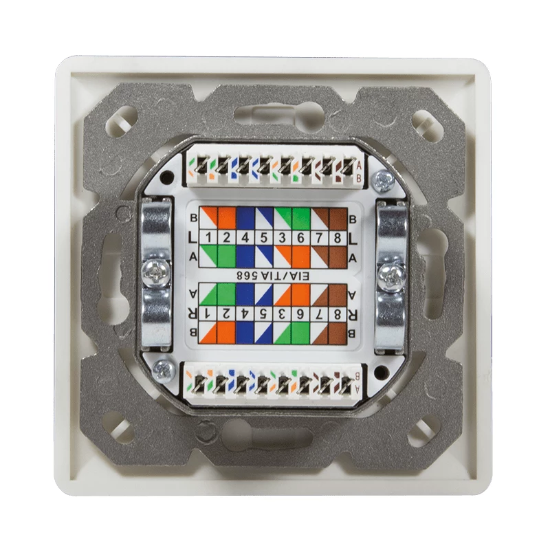 DSIT DC-Wall-In-STP6-I Toma doble RJ45 empotrable Cat. 6 apantallada, marfil