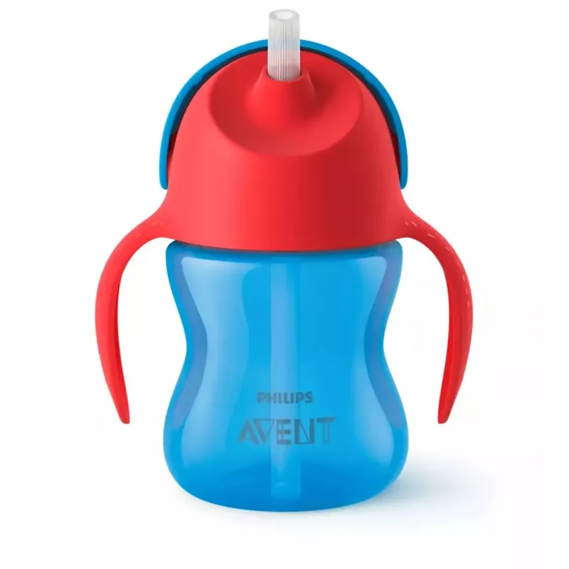 Philips AVENT Vaso con pajita flexible, 200 ml, 9m+, azul