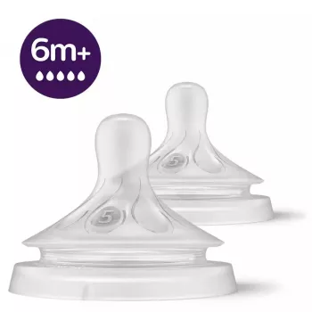 Philips Avent Natural Response Tetina de silicona, flujo de leche muy rápido, 6m+, pack de 2