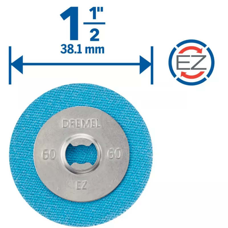 Dremel 2615S411DM Discos de lijar, 38,1 mm, grano 180, pack de 3
