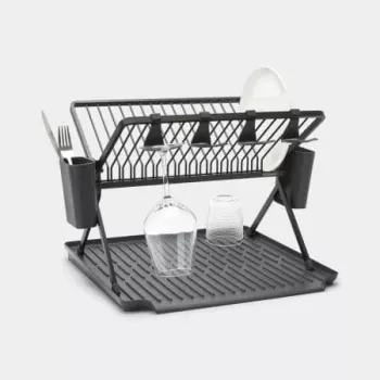 Escurridor de platos plegable Brabantia, grande, gris oscuro