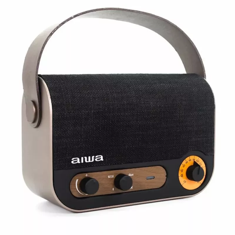 Radio Bluetooth portátil AIWA RBTU-600 con FM, USB, AUX-in, MicroSD, batería recargable