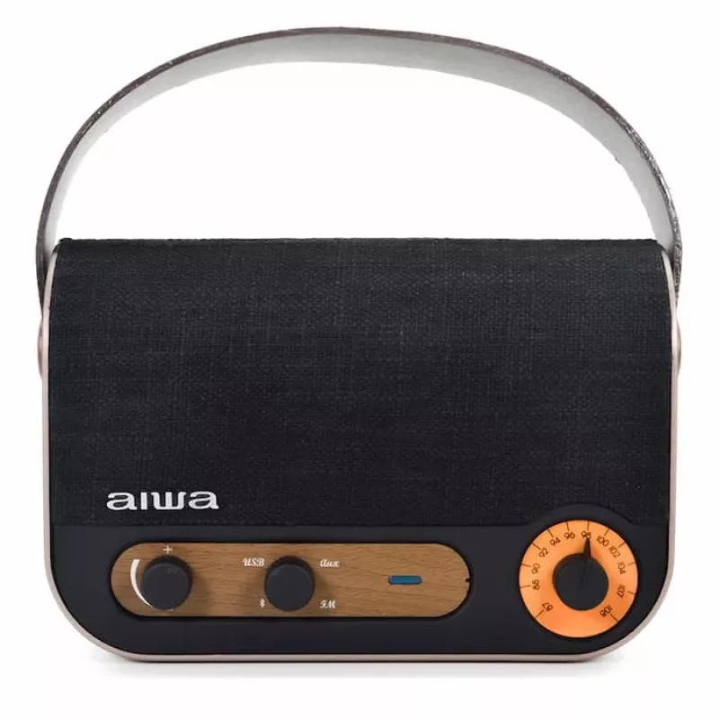 Radio Bluetooth portátil AIWA RBTU-600 con FM, USB, AUX-in, MicroSD, batería recargable