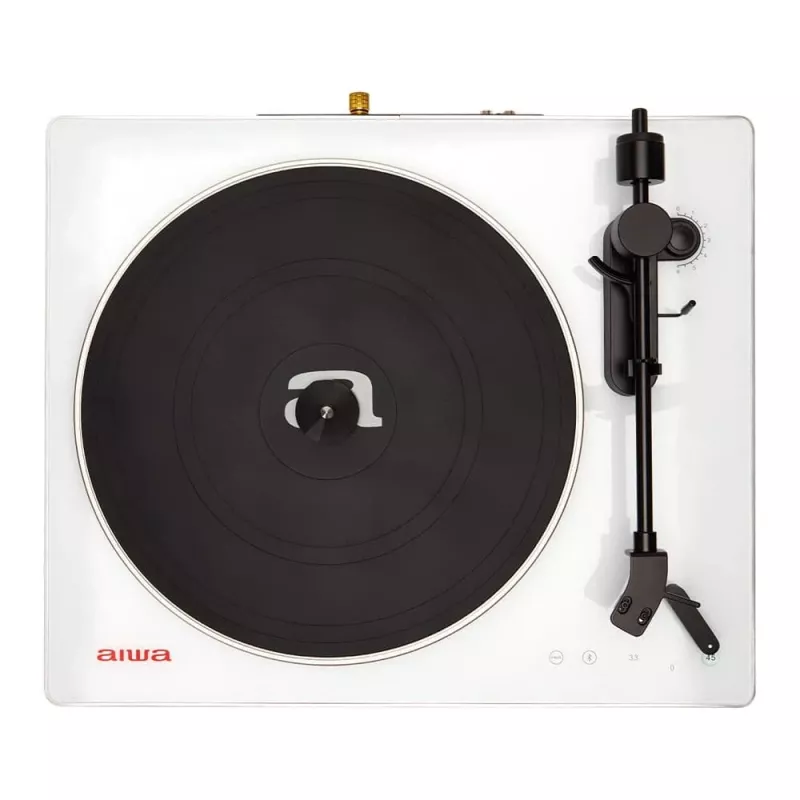 Tocadiscos de transmisión por correa AIWA APX-680BT/WT con Bluetooth, grabación por USB y conectividad PC - negro