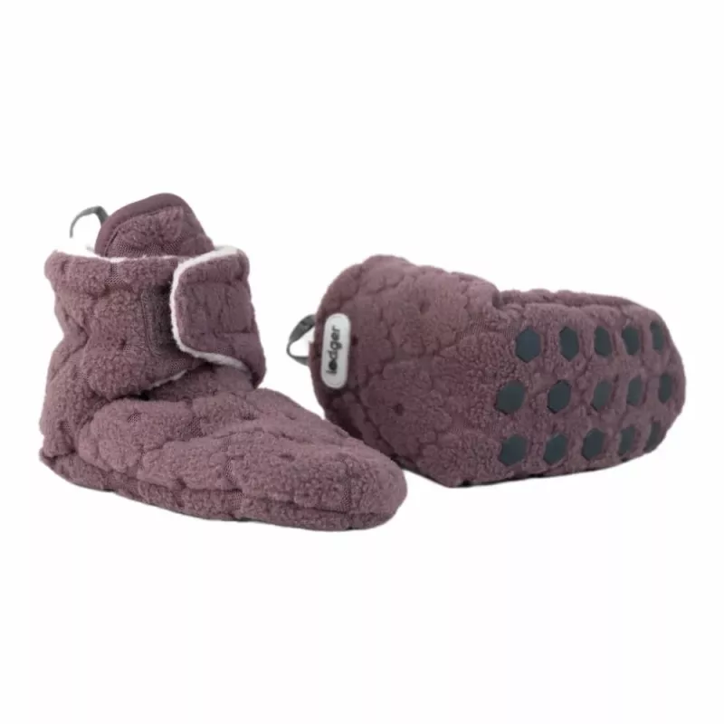 Zapatillas para bebé Lodger Slipper Folklore de forro polar, Mauve, 12-18 meses
