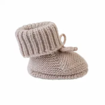 Zapatillas Lodger Slipper Folklore de lana merino para bebé, beige, 0-6 meses