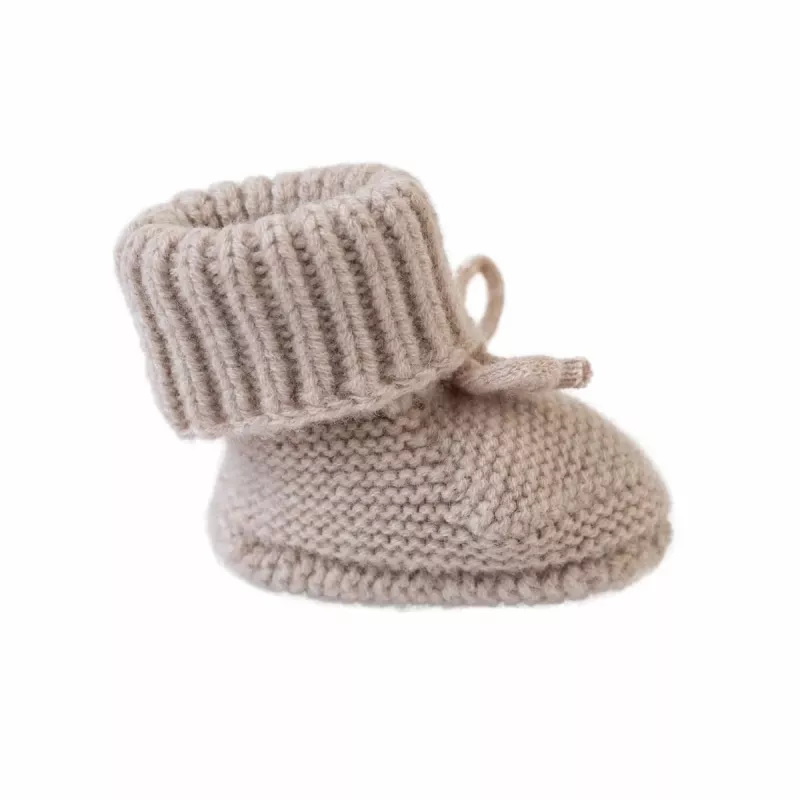 Zapatillas Lodger Slipper Folklore de lana merino para bebé, beige, 0-6 meses