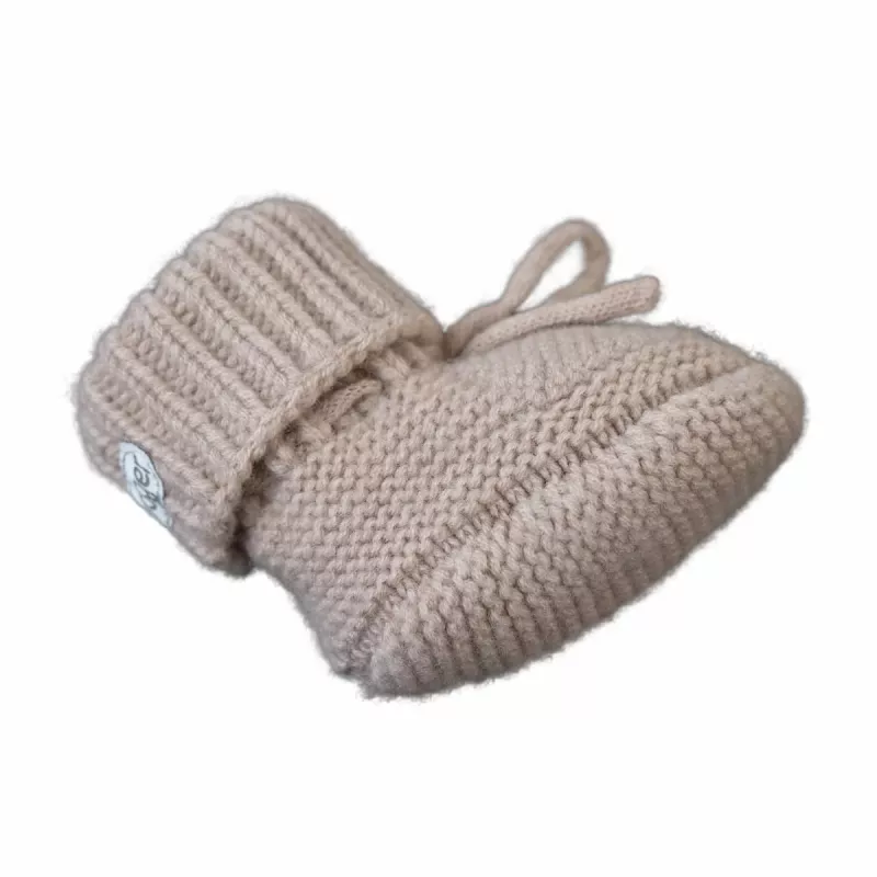 Zapatillas Lodger Slipper Folklore de lana merino para bebé, beige, 0-6 meses
