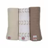 Arrullo de algodón Lodger Swadler Solid Matcha, birch, 70x70 cm, pack de 3