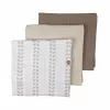 Arrullo de algodón Lodger Swadler Solid Matcha, birch, 70x70 cm, pack de 3