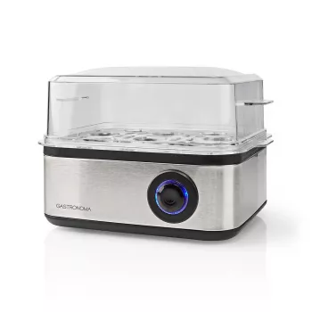 Huevera Gastronoma 500W, 8 huevos, negro/plata