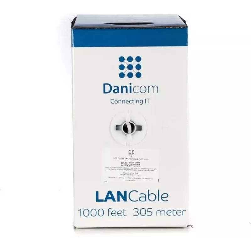 Cable DSIT DANICOM CAT5E UTP 305m conductor macizo LSZH (Eca) DC-UTP5E-305S-ECA