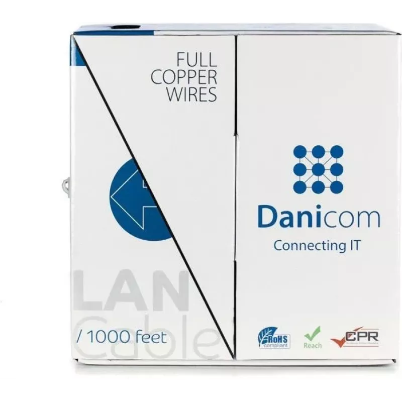 Cable DSIT DANICOM CAT5E UTP 305m conductor macizo LSZH (Eca) DC-UTP5E-305S-ECA