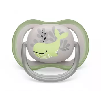 Philips Avent Ultra Air Deco Chupete, diseño ballena, 6-18 meses, niños, pack de 1