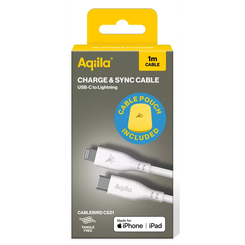 AQIILA 3SI836 cable de carga y sincronización USB-C a Lightning 1m AQCBPBIC3SI836