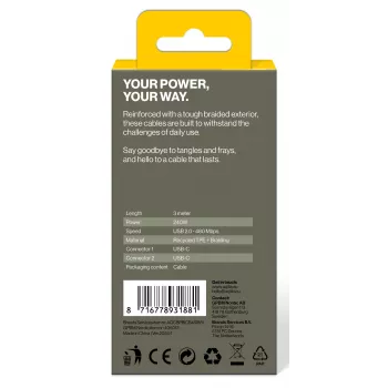 AQIILA cable de carga y sincronización USB-C a USB-C 3 m negro AQCBPBICB4BD881