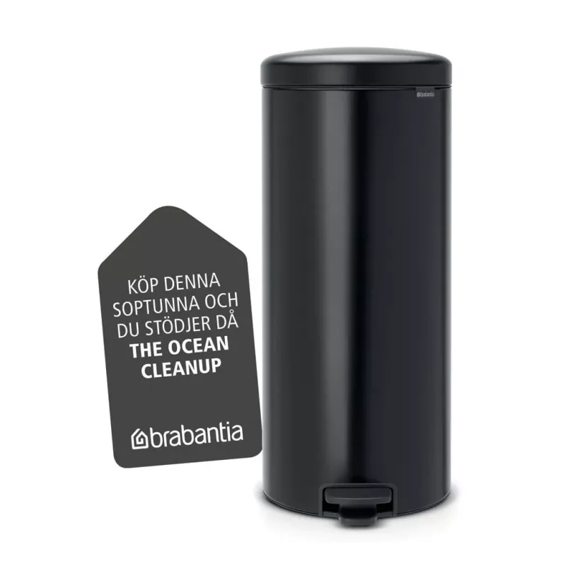 Brabantia NewIcon cubo de basura con pedal 30L negro mate