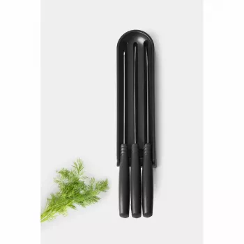 Brabantia Tasty+ set de cuchillos para el cajón, gris oscuro, 3 cuchillos