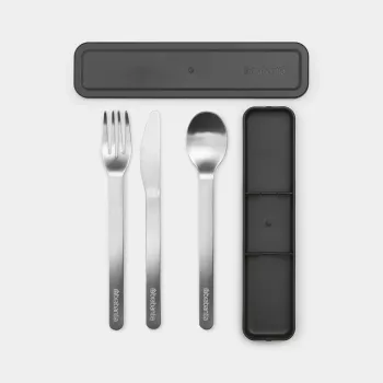 Brabantia Make & Take Set de cubiertos portátil, gris oscuro