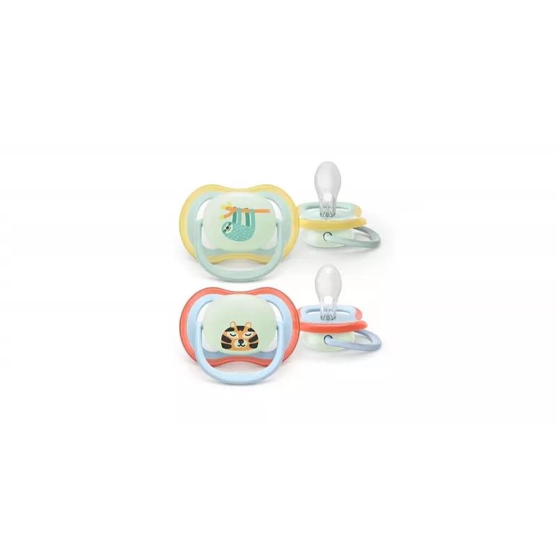 Philips Avent Ultra Air Night Chupete 0-6 meses, pack de 2, luminoso en la oscuridad, neutro