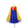 Souza! Disfraz de superheroína vestido con capa, rosa/dorado/azul, 5-7 años (116-128 cm)