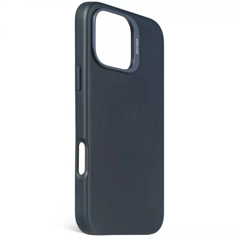 Decoded Funda trasera de cuero para iPhone 16 Pro Max, compatible con MagSafe, navy