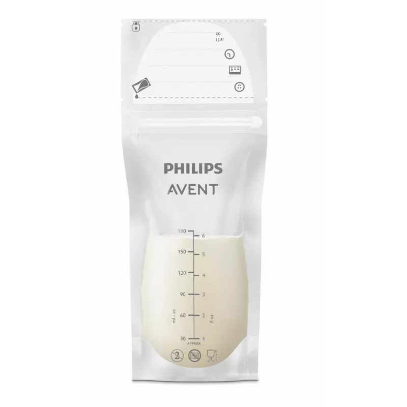 Philips AVENT Bolsas de almacenamiento de leche materna 180 ml, pack de 25