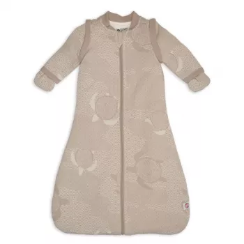 Lodger Hopper Matcha Turtle Saco de dormir para bebé con mangas desmontables, beige, 50/62