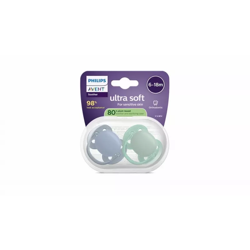 Philips Avent Ultra Soft chupete 6-18 meses, pack de 2, niño