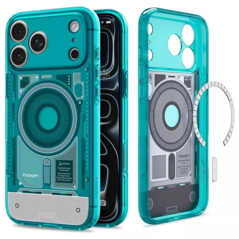 Spigen C1 Ultra Hybrid funda MagSafe para iPhone 17 Pro / 18 Pro – Bondi Blue