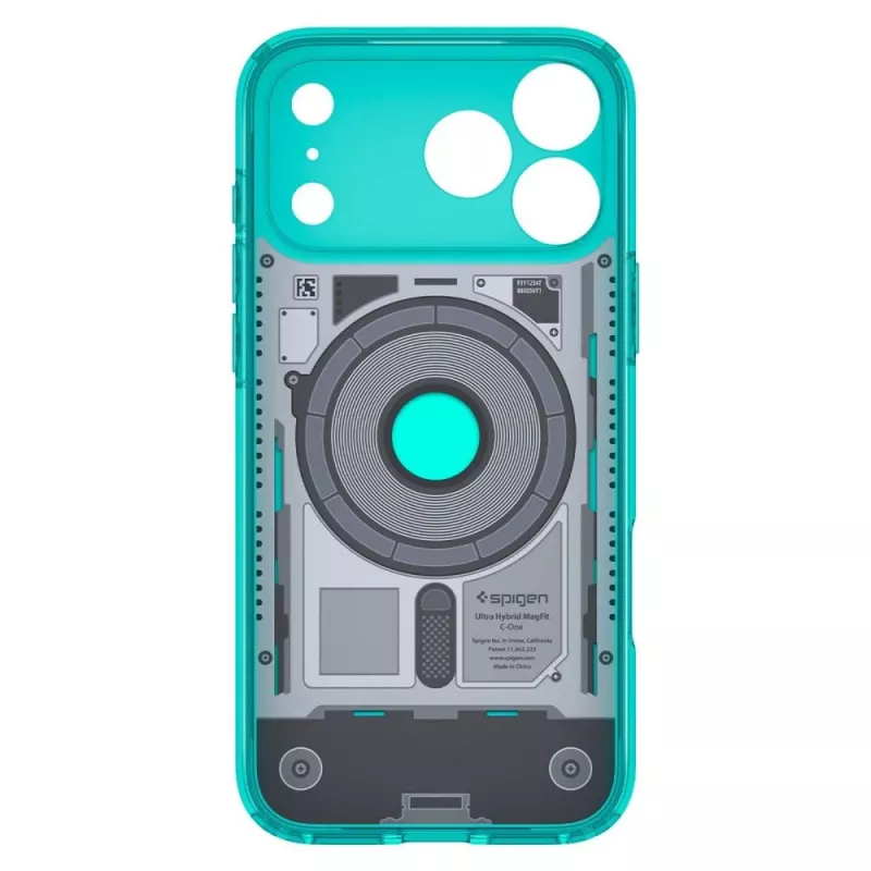 Spigen C1 Ultra Hybrid funda MagSafe para iPhone 17 Pro / 18 Pro – Bondi Blue