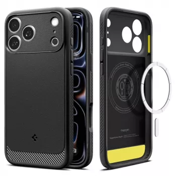Spigen Rugged Armor Mag funda MagSafe para iPhone 18 Pro Max / 17 Pro Max negro mate