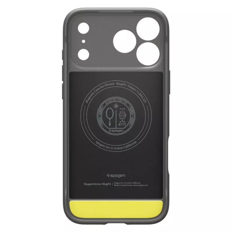 Spigen Rugged Armor Mag funda MagSafe para iPhone 17 Pro / 18 Pro - gris