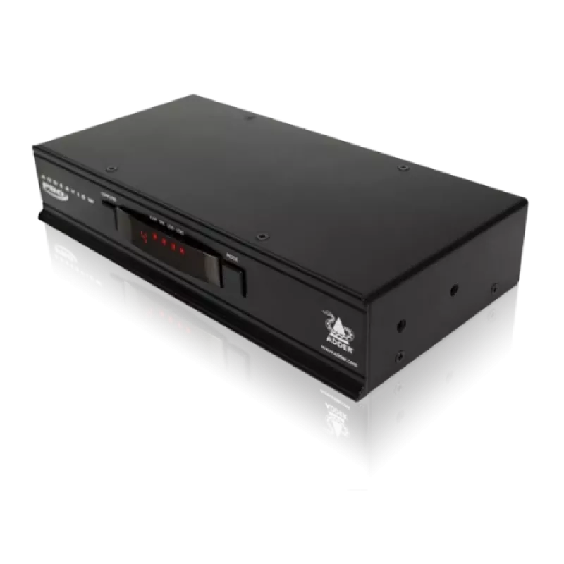 Adder ADDERView 4 PRO conmutador KVM/audio/USB DVI - 4 puertos, 1 usuario local, montaje en rack AV4PRO-DVI-IEC