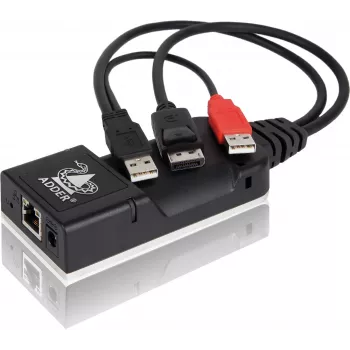 ADDER ALIF101T-DP transmisor extensor KVM DisplayPort sobre Cat5e/6/7 - 2560x1600, USB 2.0, audio, aluminio negro