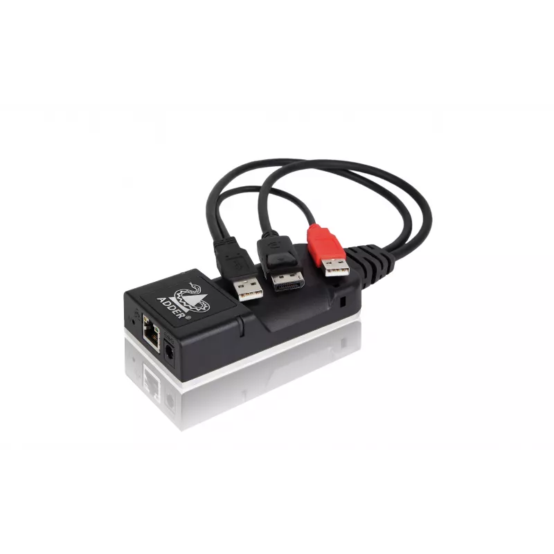 ADDER ALIF101T-DP transmisor extensor KVM DisplayPort sobre Cat5e/6/7 - 2560x1600, USB 2.0, audio, aluminio negro