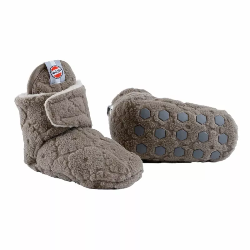 Lodger Buffalo botines de forro polar para bebé con suela antideslizante, marrón, 6-12 meses