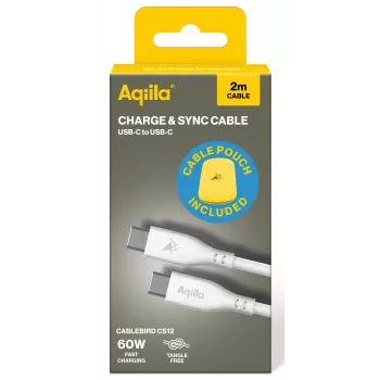 AQIILA Cablebird CS12 cable de carga y sincronización USB-C a USB-C 2m 60W negro AQCBPBIC2SI829