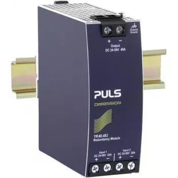 PULS YR40.482 módulo de redundancia para carril DIN, 24-48 VDC, 40 A, 2 entradas, 1 salida