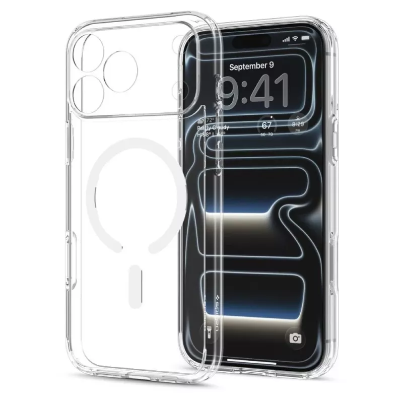 SPIGEN funda Ultra Hybrid MagSafe para iPhone 17 Pro Max / 18 Pro Max – transparente/blanco
